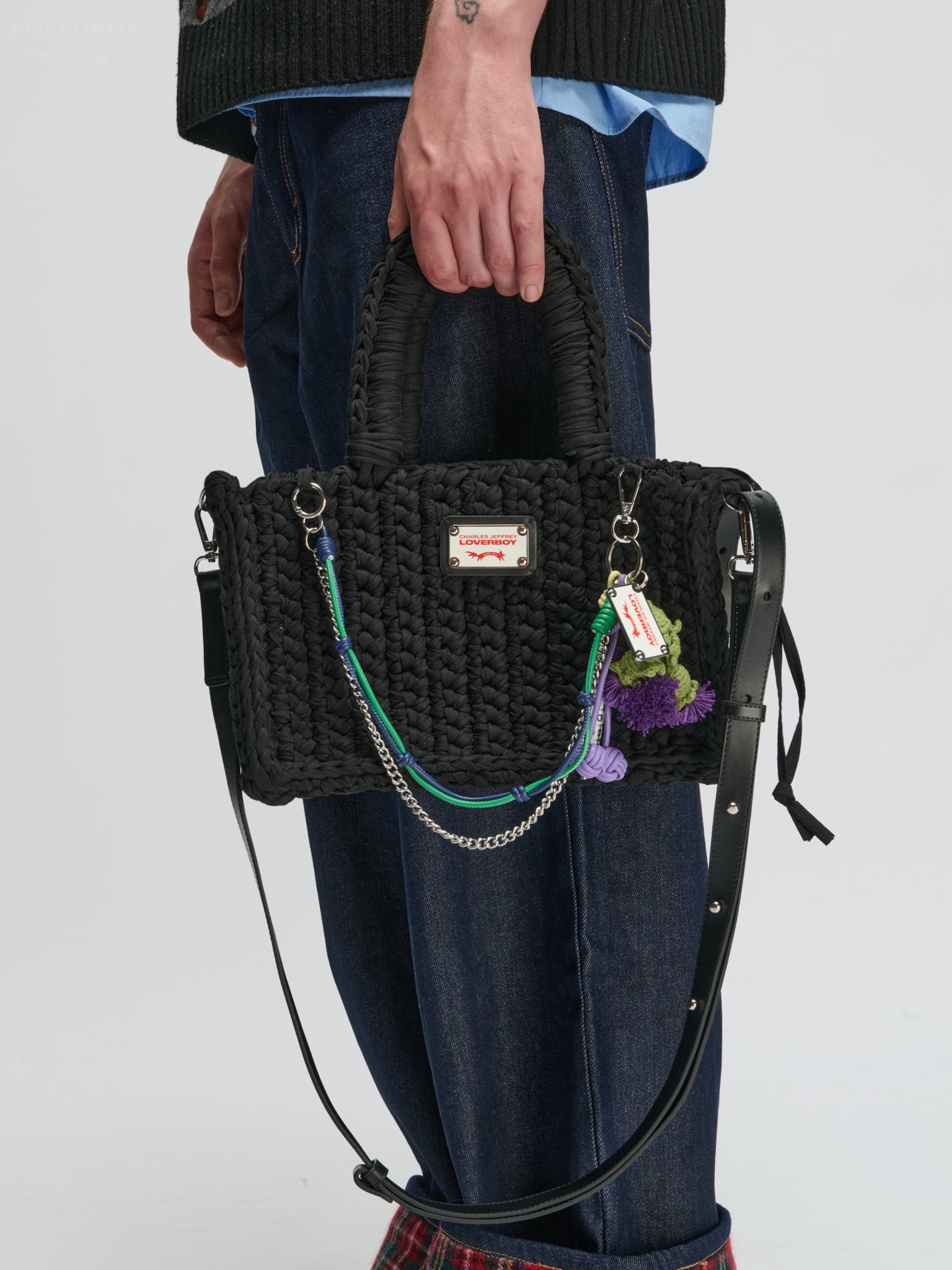 NANA BAG WITH CHARM in BLACK THISTLE