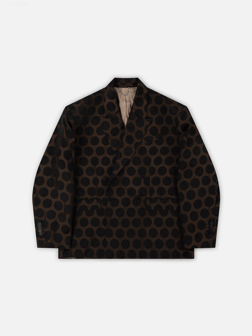 OVERSIZED EDINBURGH JACKET in BROWN POLKA DOT