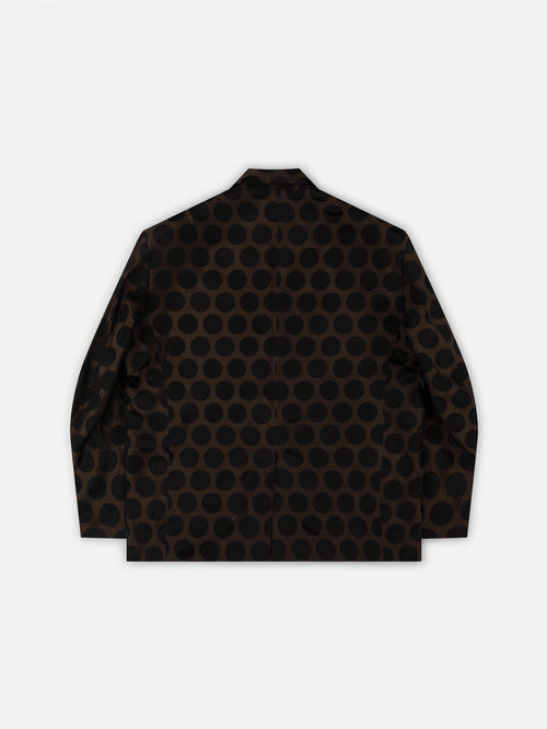 OVERSIZED EDINBURGH JACKET in BROWN POLKA DOT