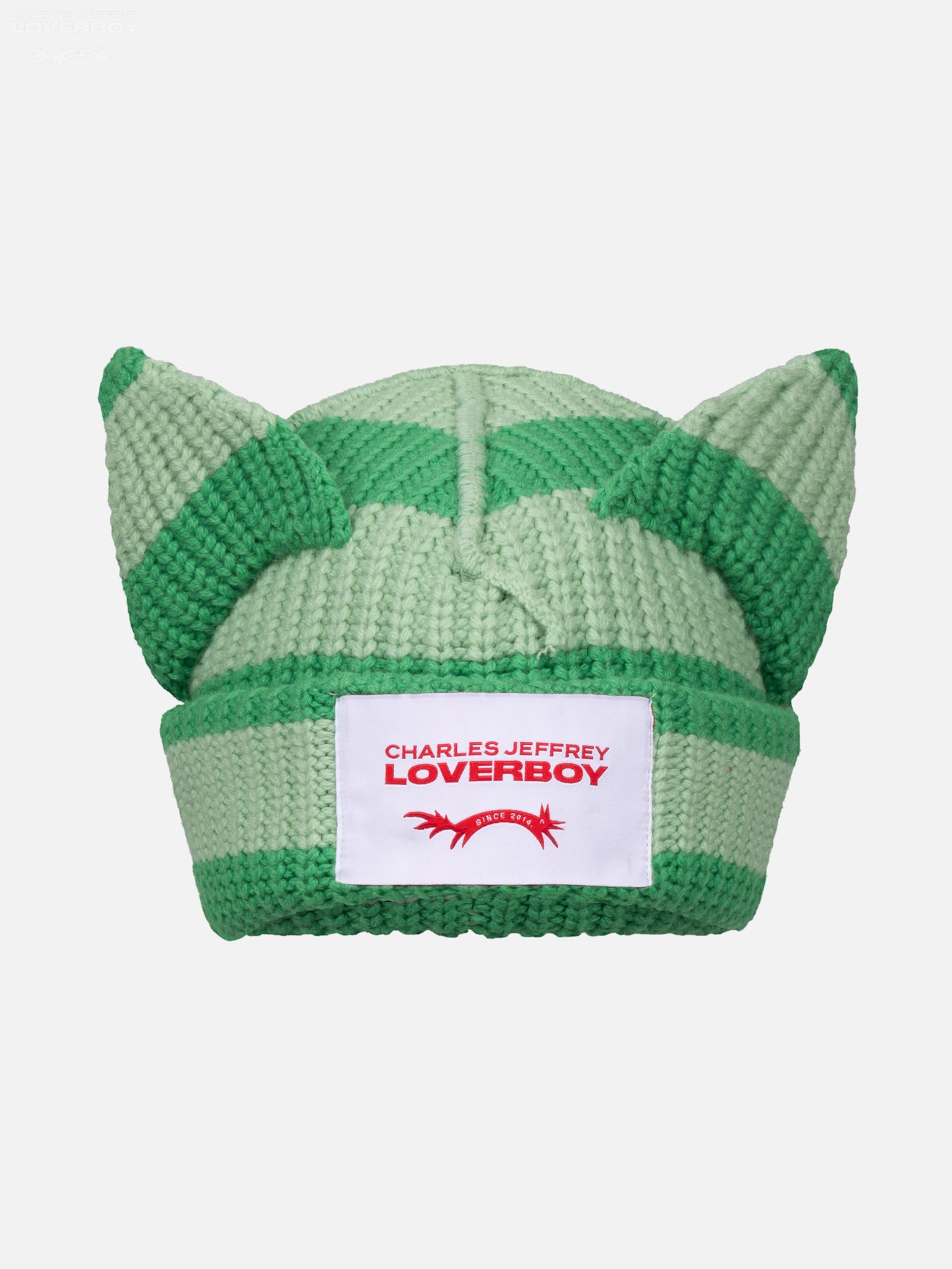 loverboy スタッツベレー帽 グリーン CHUNKY EARS BEANIE in GREEN STRIPE – Charles Jeffrey Loverboy