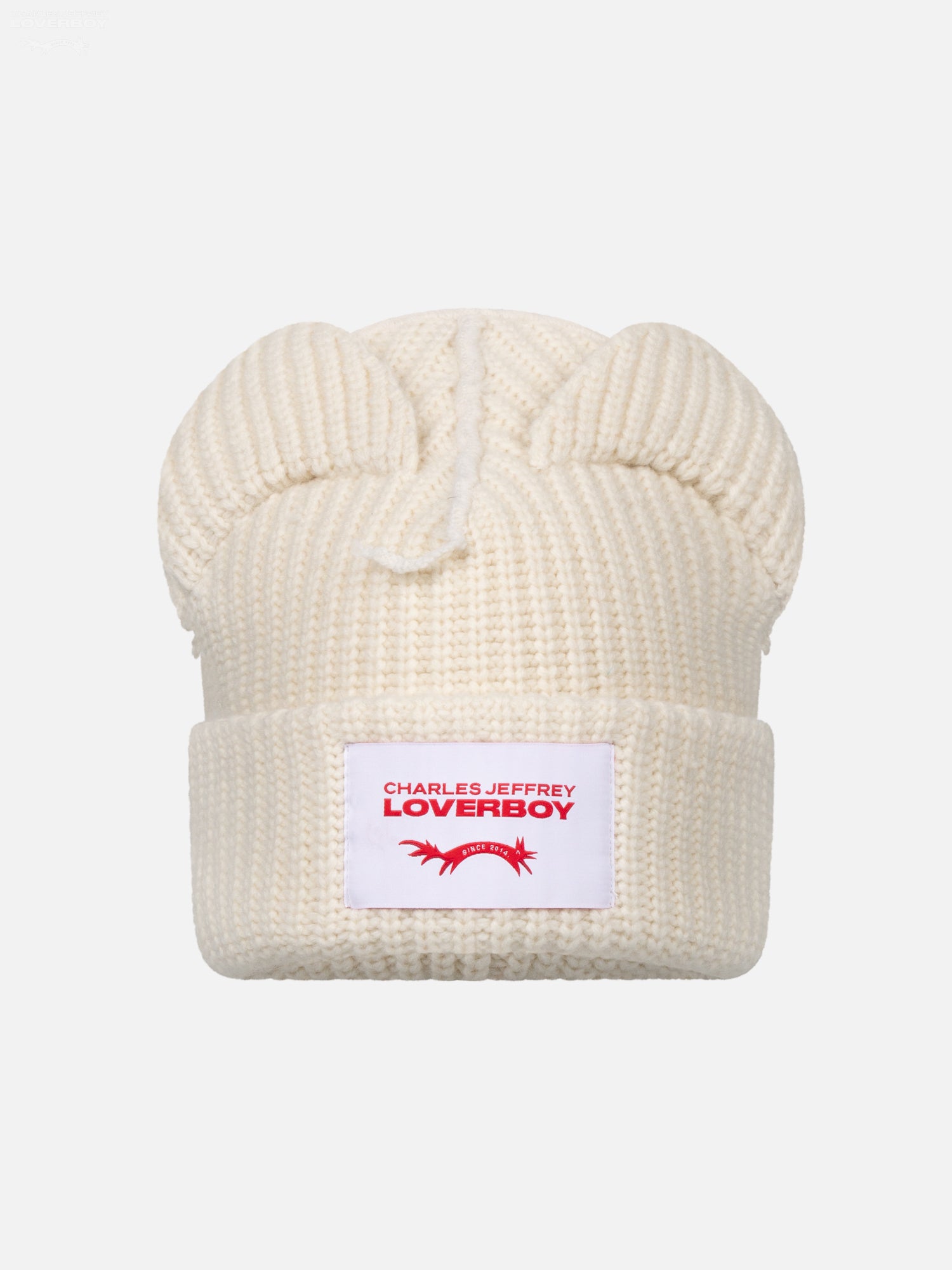 SUPERSIZED CHUNKY EARS BEANIE in ECRU