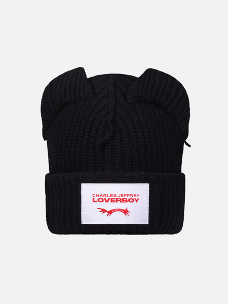SUPERSIZED CHUNKY EARS BEANIE in BLACK – Charles Jeffrey Loverboy