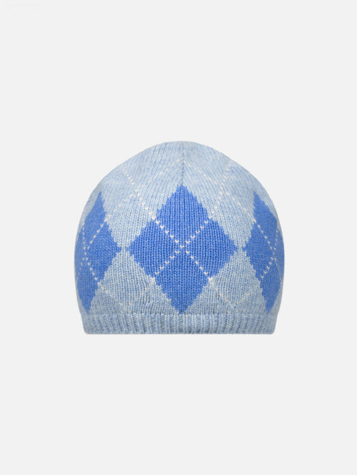 ARGYLE RIB BEANIE EXCLUSIVE in LIGHT BLUE