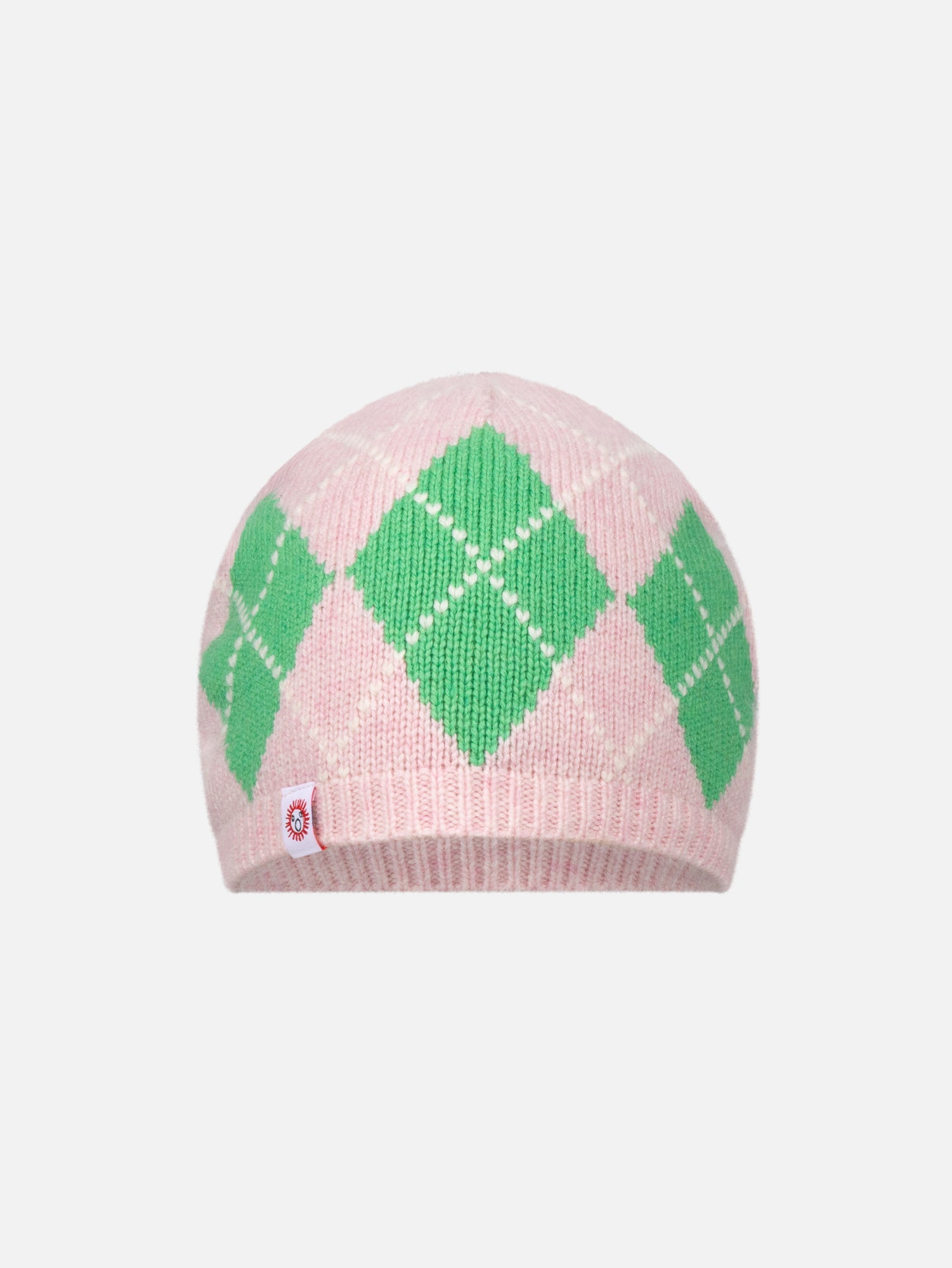 ARGYLE RIB BEANIE EXCLUSIVE in PINK GREEN