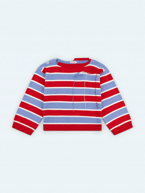 SLASH STRIPE JUMPER in RED