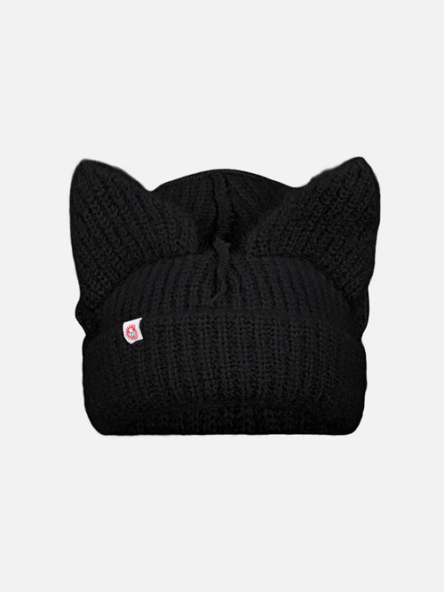 ALPACA CHUNKY EARS BEANIE EXCLUSIVE in BLACK | Charles Jeffrey Loverboy