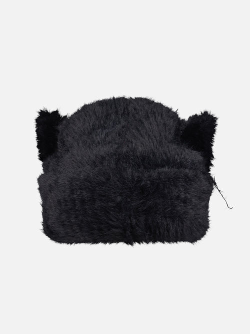 FLUFFY CHUNKY EARS BEANIE in BLACK | Charles Jeffrey Loverboy