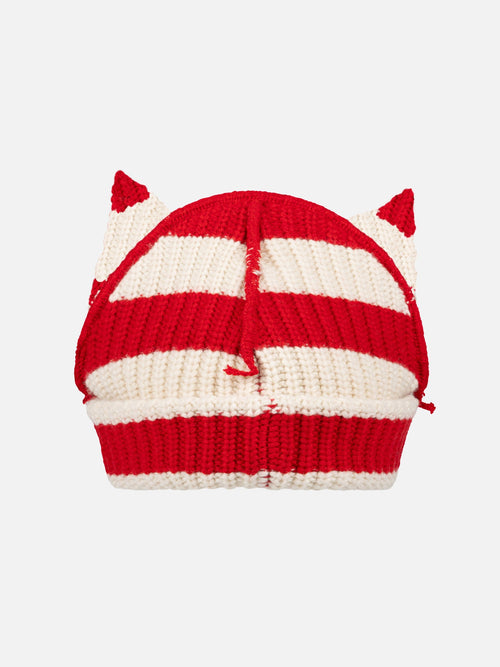 CHUNKY EARS BEANIE EXCLUSIVE in RED ECRU | Charles Jeffrey Loverboy