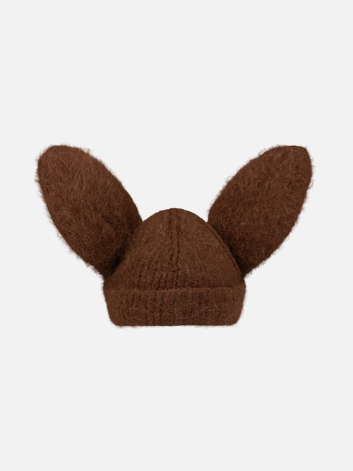 ARTISANAL RABBIT BEANIE in BROWN PINK | Charles Jeffrey Loverboy