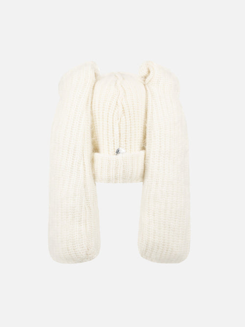 ARTISANAL SUPERSIZED RABBIT BEANIE in ECRU | Charles Jeffrey Loverboy