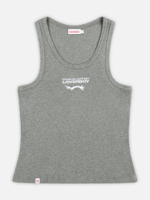 LOGO TANK TOP in GREY MARL WHITE