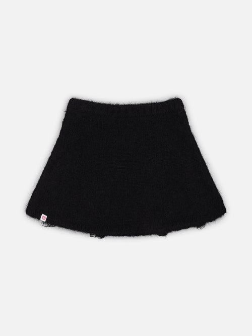 KNITTED MINI SKIRT in BLACK