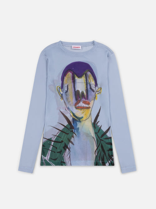 POWERMESH LONG SLEEVE TEE in BABY BLUE