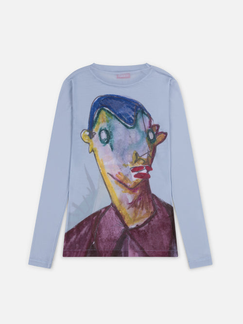 POWERMESH LONG SLEEVE TEE in BABY BLUE