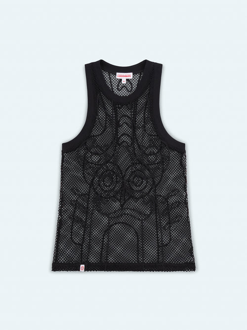 GRAPHIC NET VEST in BLACK