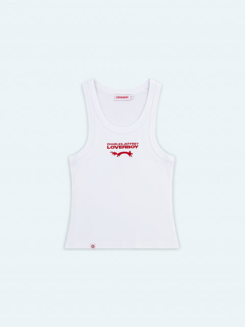 LOGO TANK TOP in WHITE RED