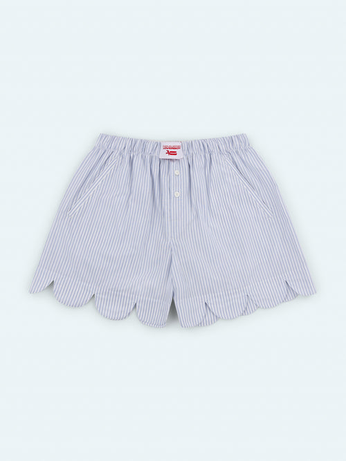 SCALLOPED BOXER SHORTS in BLUE