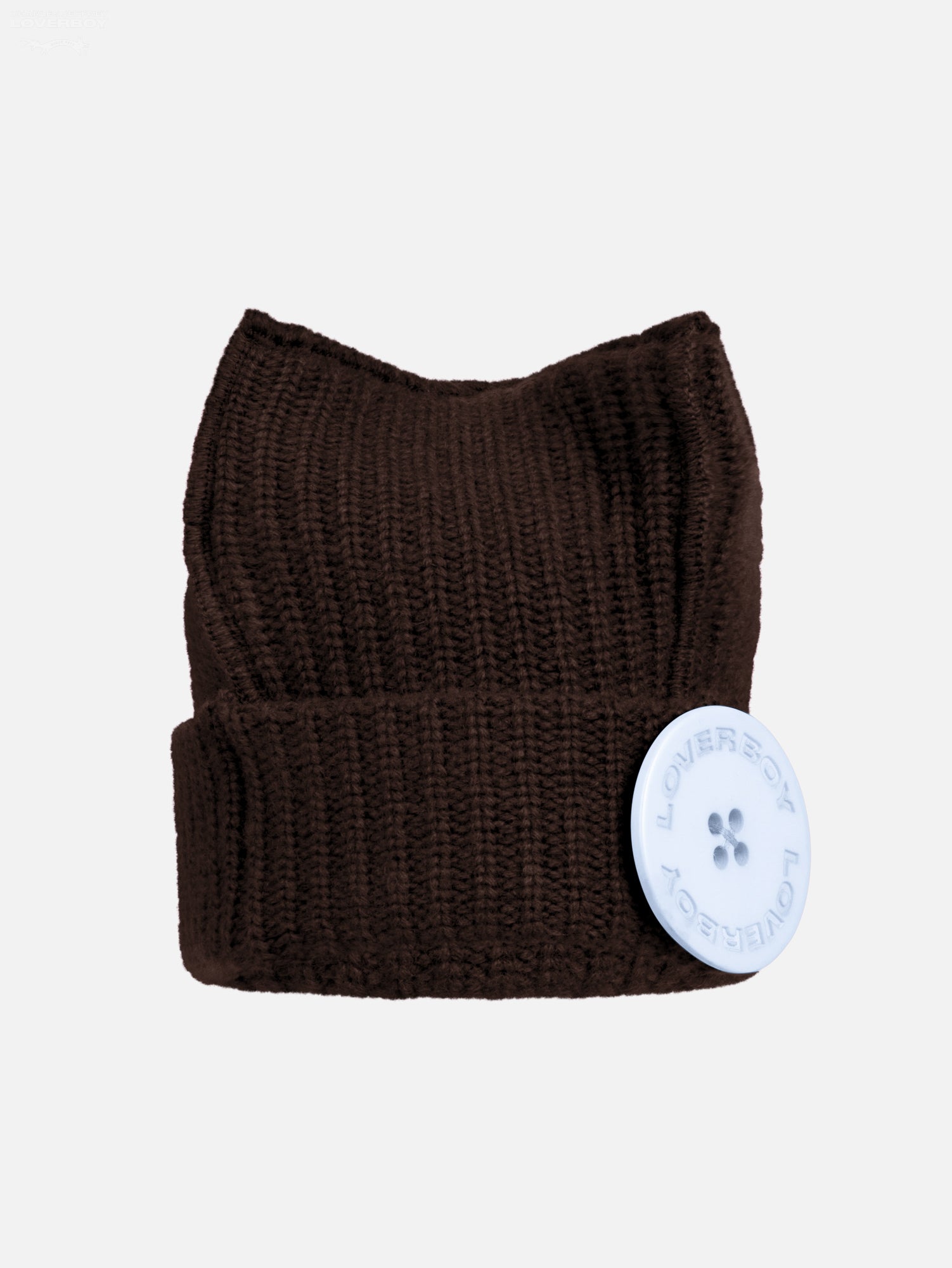 BOX BEANIE in BROWN LIGHT BLUE