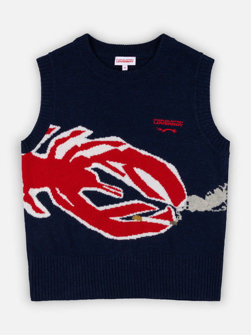 GRAPHIC VEST in NAVY RED LOBSTER