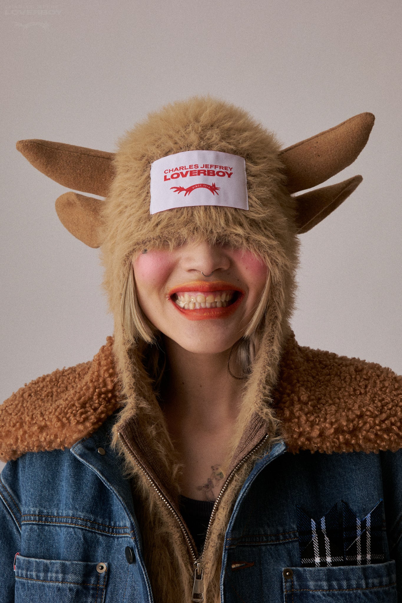 HIGHLAND COW BALACLAVA CARDI in BROWN