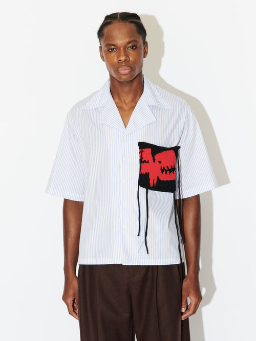 HAWAIIAN SHIRT WITH KNIT PATCH | Charles Jeffrey Loverboy