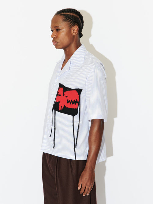 HAWAIIAN SHIRT WITH KNIT PATCH | Charles Jeffrey Loverboy