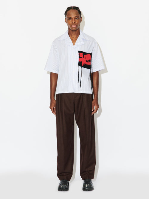HAWAIIAN SHIRT WITH KNIT PATCH | Charles Jeffrey Loverboy