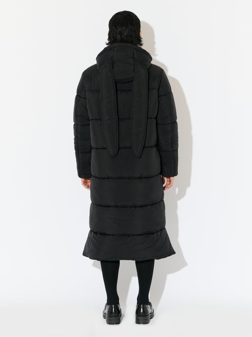 LONG BUNNY PUFFER JACKET in BLACK | Charles Jeffrey Loverboy