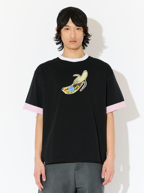 TURN UP TEE in BLACK YELLOW BANANA | Charles Jeffrey Loverboy
