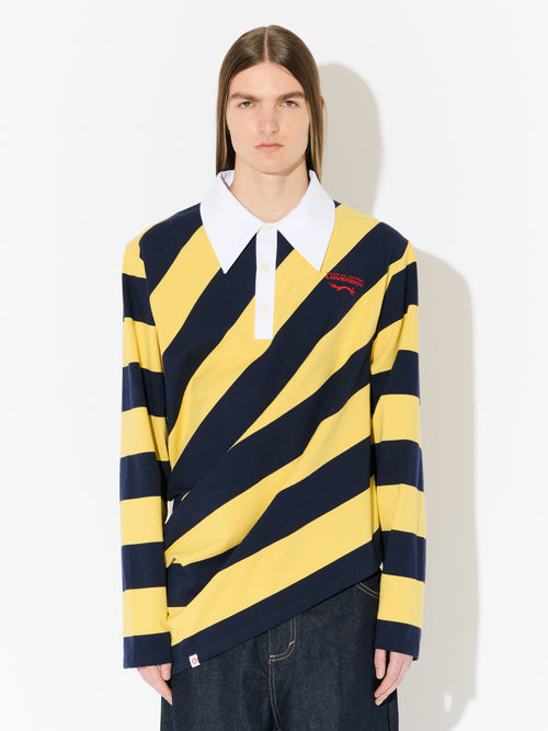 TOPSY TURVY POLO in YELLOW NAVY | Charles Jeffrey Loverboy