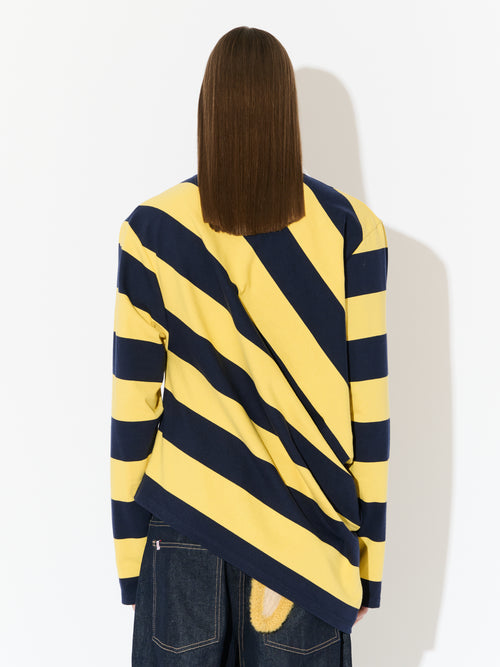 TOPSY TURVY POLO in YELLOW NAVY | Charles Jeffrey Loverboy
