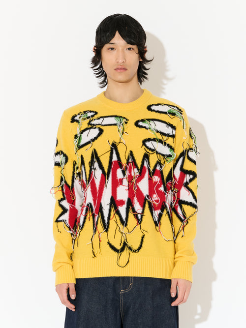 GUDDLE LOVERBOY LOGO JUMPER in YELLOW | Charles Jeffrey Loverboy