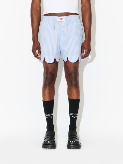 SCALLOPED BOXER SHORTS in BLUE | Charles Jeffrey Loverboy