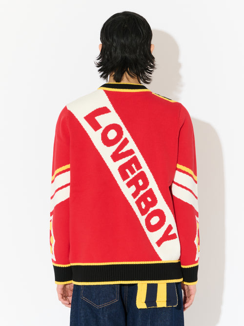 LOVERBOY LOGO JUMPER in RED | Charles Jeffrey Loverboy