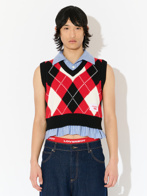 SMART CROPPED VEST in RED | Charles Jeffrey Loverboy