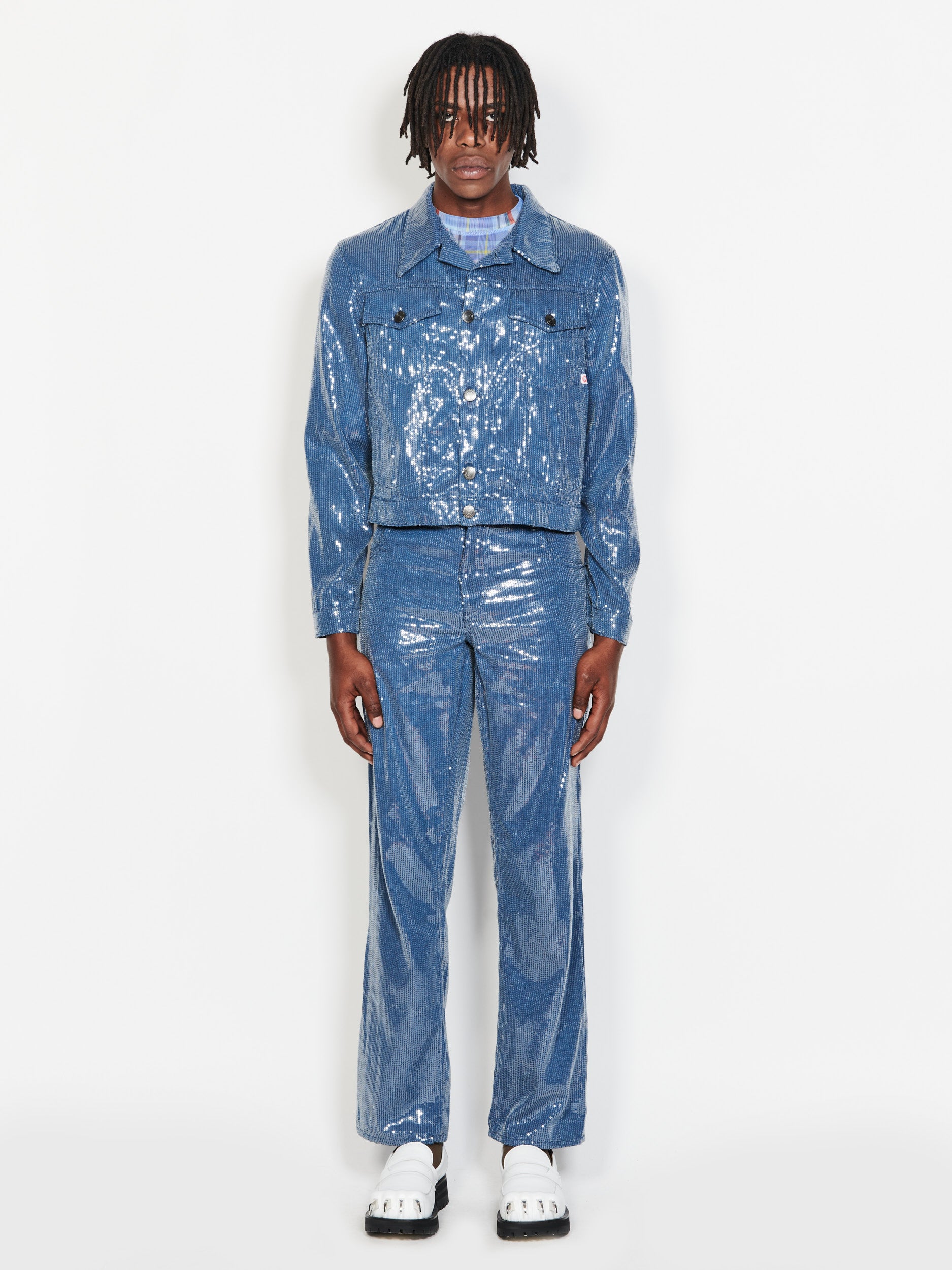 BoohooMAN Offcl Contrast Panel Denim Jacket in Blue for Men | Lyst