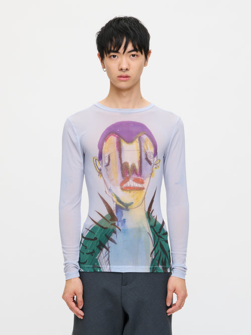 POWERMESH LONG SLEEVE TEE in BABY BLUE | Charles Jeffrey Loverboy