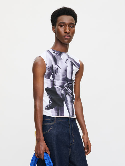 GRAPHIC TANK TOP in WHITE | Charles Jeffrey Loverboy