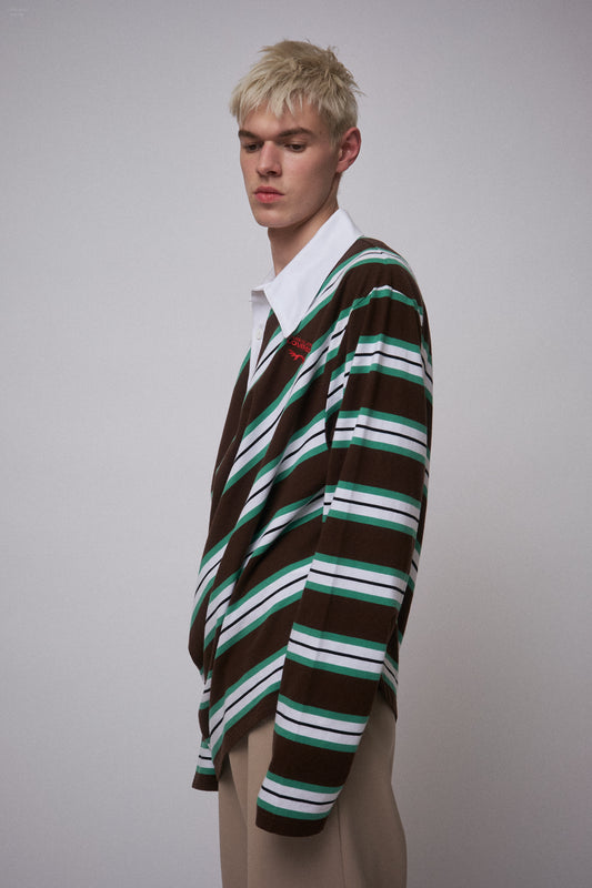 TOPSY TURVY POLO EXCLUSIVE in BROWN STRIPE