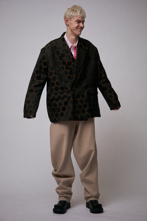 OVERSIZED EDINBURGH JACKET in BROWN POLKA DOT