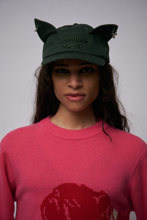 PIERCED EARS CAP EXCLUSIVE in FOREST GREEN | Charles Jeffrey Loverboy