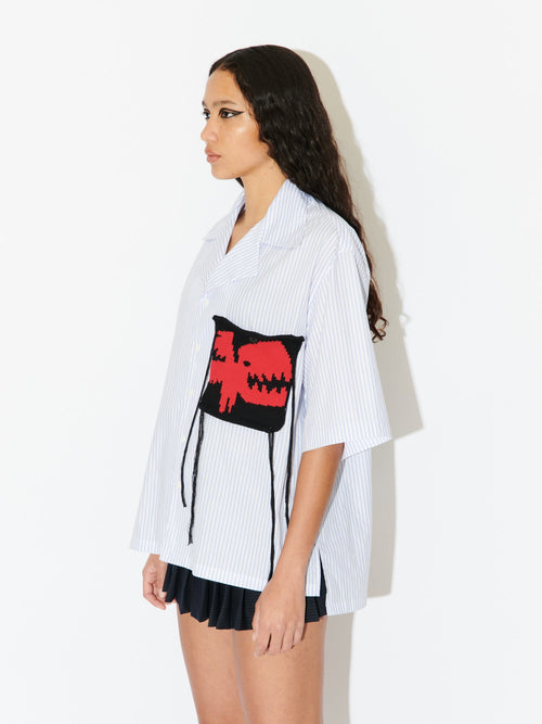 HAWAIIAN SHIRT WITH KNIT PATCH | Charles Jeffrey Loverboy