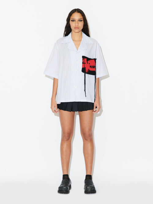 HAWAIIAN SHIRT WITH KNIT PATCH | Charles Jeffrey Loverboy