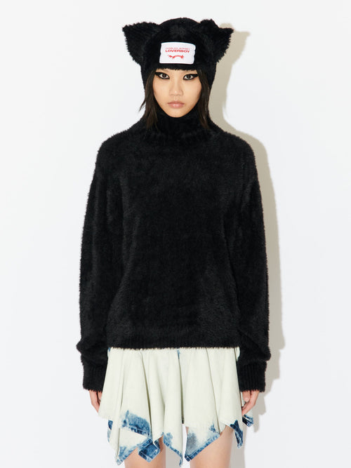 FLUFFY EARS BALACLAVA JUMPER | Charles Jeffrey Loverboy