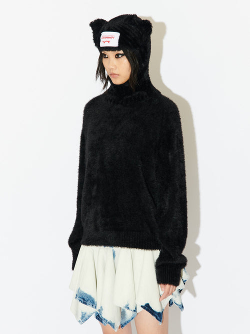 FLUFFY EARS BALACLAVA JUMPER | Charles Jeffrey Loverboy