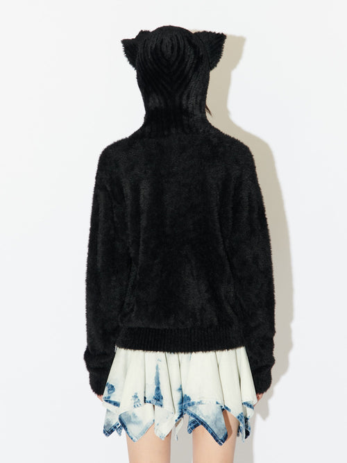 FLUFFY EARS BALACLAVA JUMPER | Charles Jeffrey Loverboy