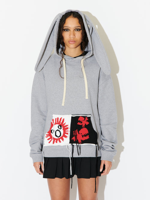 PATCH RABBIT EARS HOODY | Charles Jeffrey Loverboy