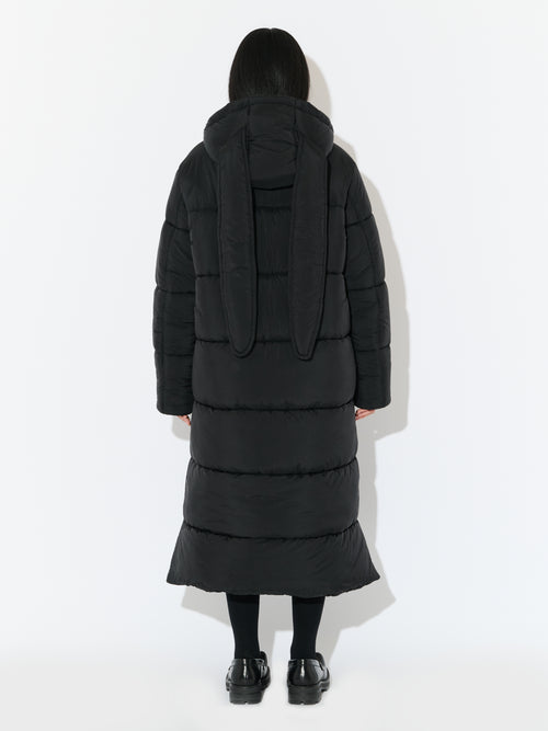 LONG BUNNY PUFFER JACKET in BLACK | Charles Jeffrey Loverboy