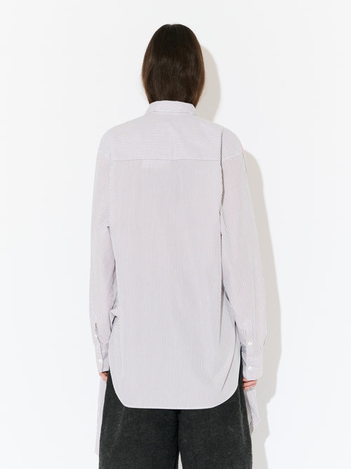 HUG SHIRT in KHAKI RED STRIPE | Charles Jeffrey Loverboy
