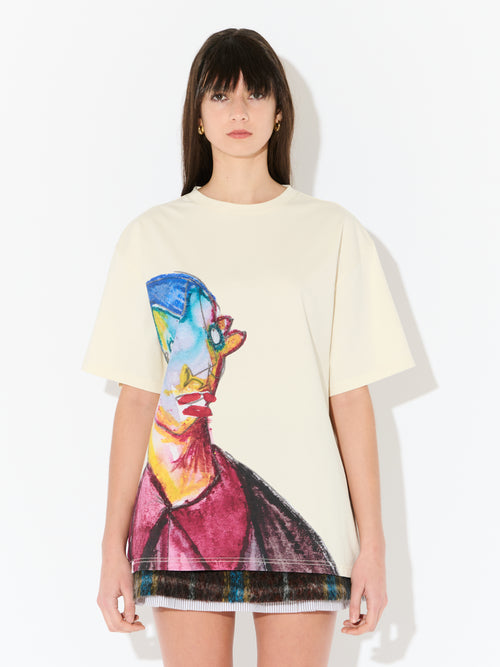 GRAPHIC SHORT SLEEVE TEE in ECRU | Charles Jeffrey Loverboy